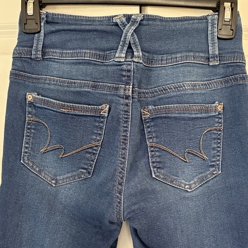 Wallflower Women's Dark Blue The Sassy High-Rise Skinny Jeans Size 3 Long - Picture 5 of 11